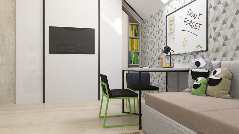 Интерьер с желто-зелеными акцентами