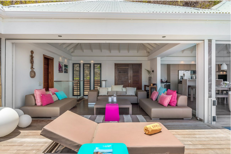 Современная вилла на скале с видом на море в Сент-Бартелеми