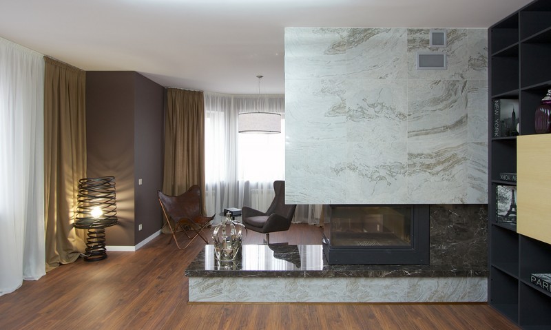 Стильные акценты в интерьере двухуровневых апартаментов