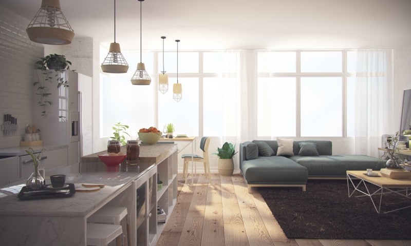 Интерьер просторных уютных апартаментов в Мадриде