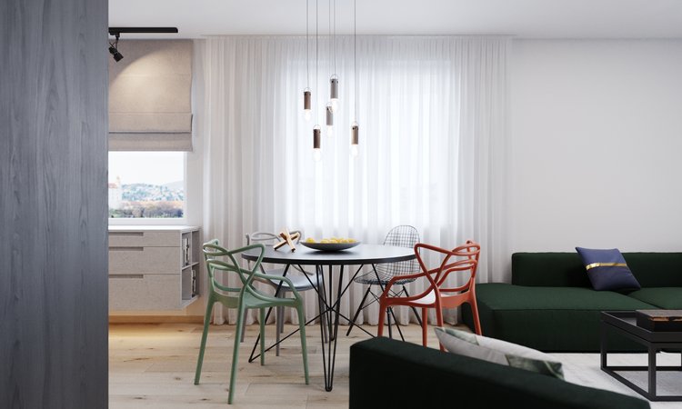 Яркие краски в интерьере просторной квартиры