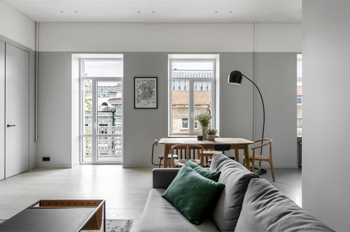 Небольшая квартира с открытой планировкой в Вильнюсе