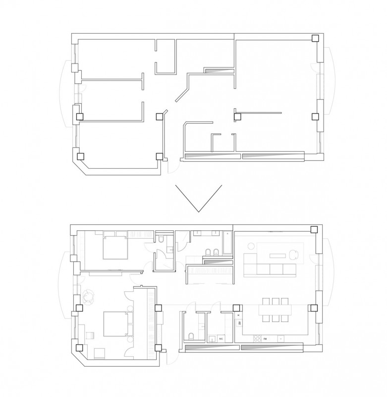 Проект квартиры в темных тонах