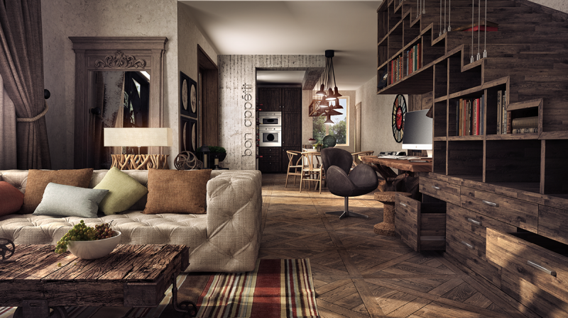 Апартаменты в винтажном индустриальном стиле Апартаменты в винтажном индустриальном стиле