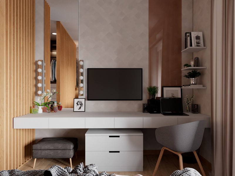 Интерьер в скандинавском стиле, наполненный живой зеленью Интерьер в скандинавском стиле, наполненный живой зеленью