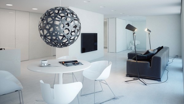 Минималистская квартира в белом цвете