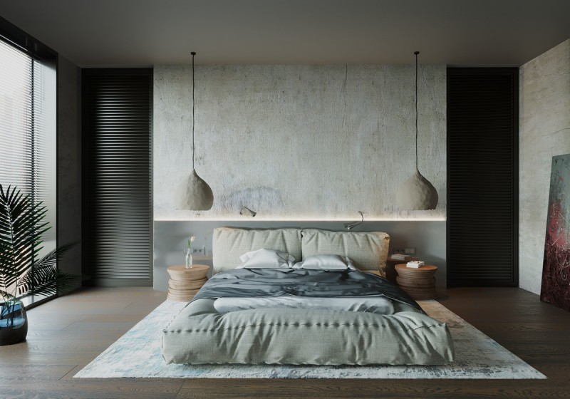 Мрачный, но уютный интерьер