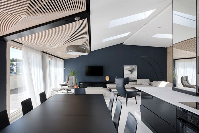 Открытая планировка просторной квартиры в Белграде