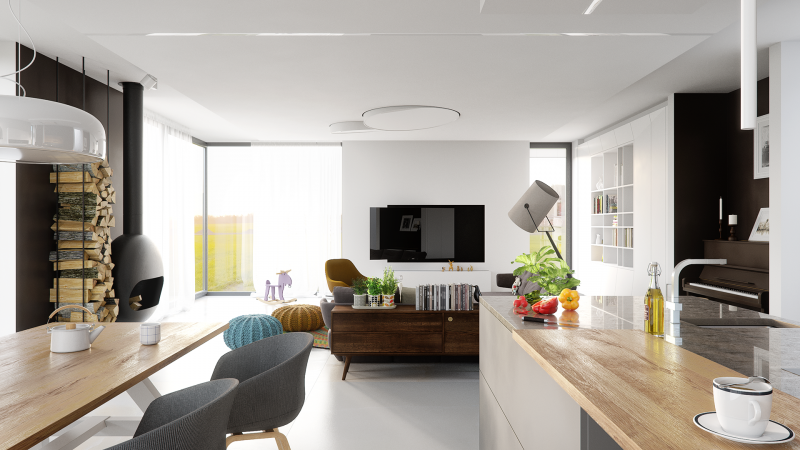 Дизайн-проект просторной гостиной