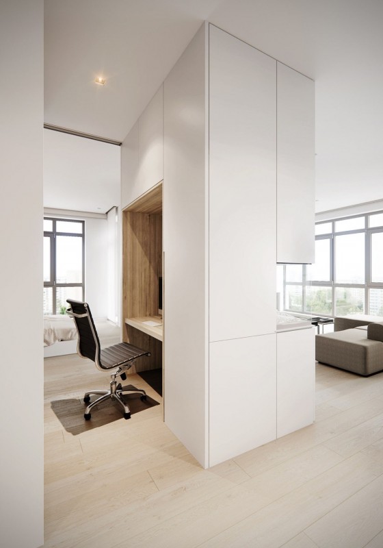 Интерьер просторной квартиры в нейтральной палитре