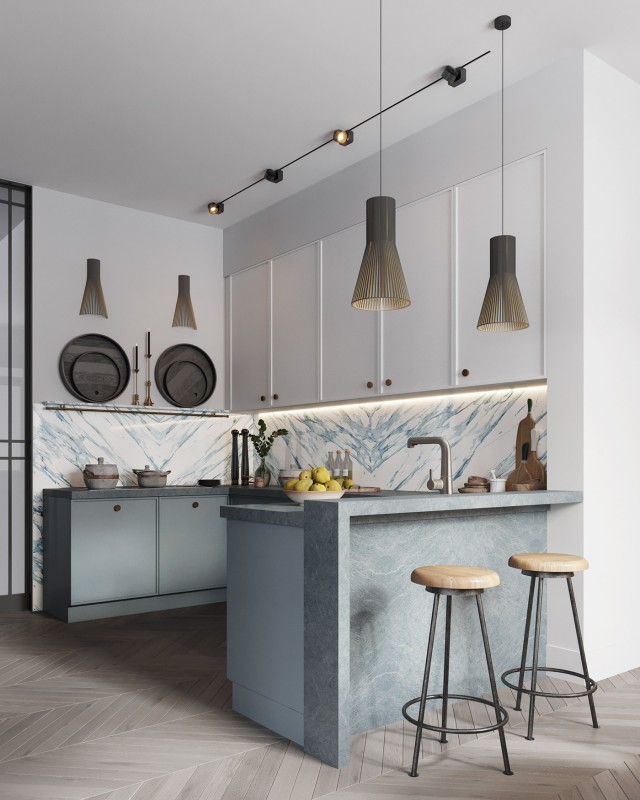 Просторные апартаменты, оформленные в пастельных тонах