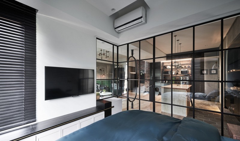 Сочетание брутальности и элегантности в интерьере тайваньской квартиры Сочетание брутальности и элегантности в интерьере тайваньской квартиры