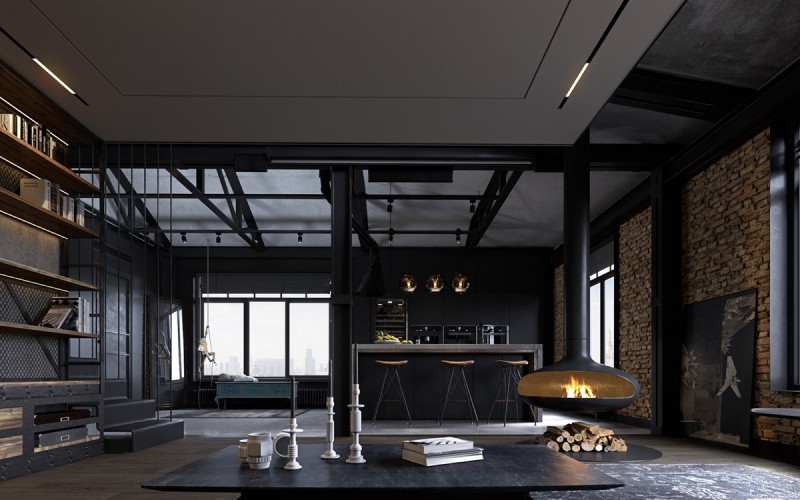 Квартира в индустриальном стиле