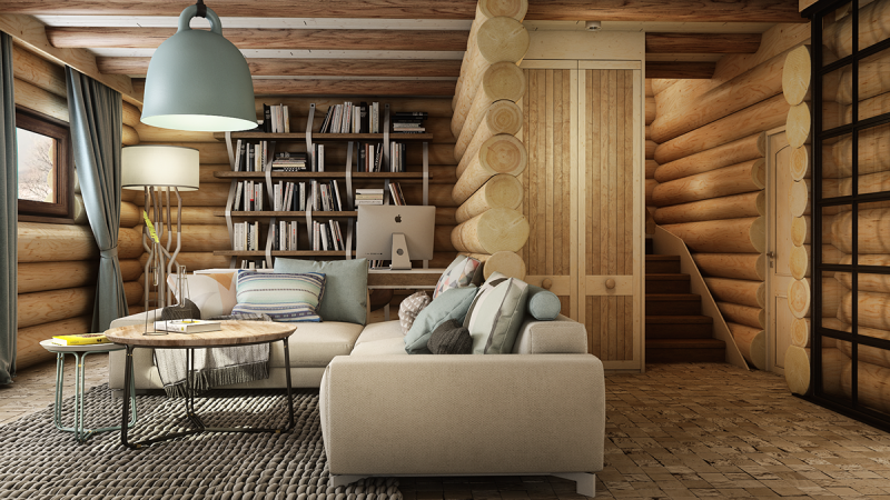 Проект деревянного дома в индустриальном стиле