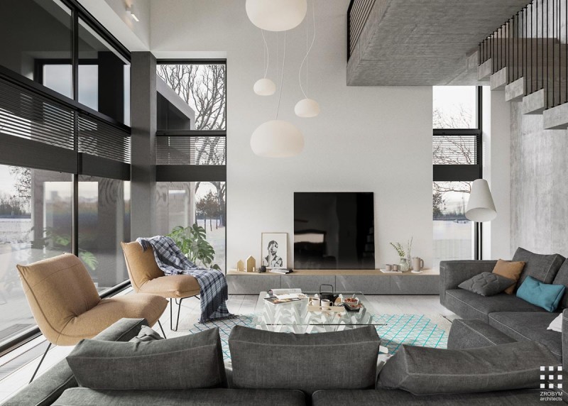 Проект дома, оформленного в спокойных тонах