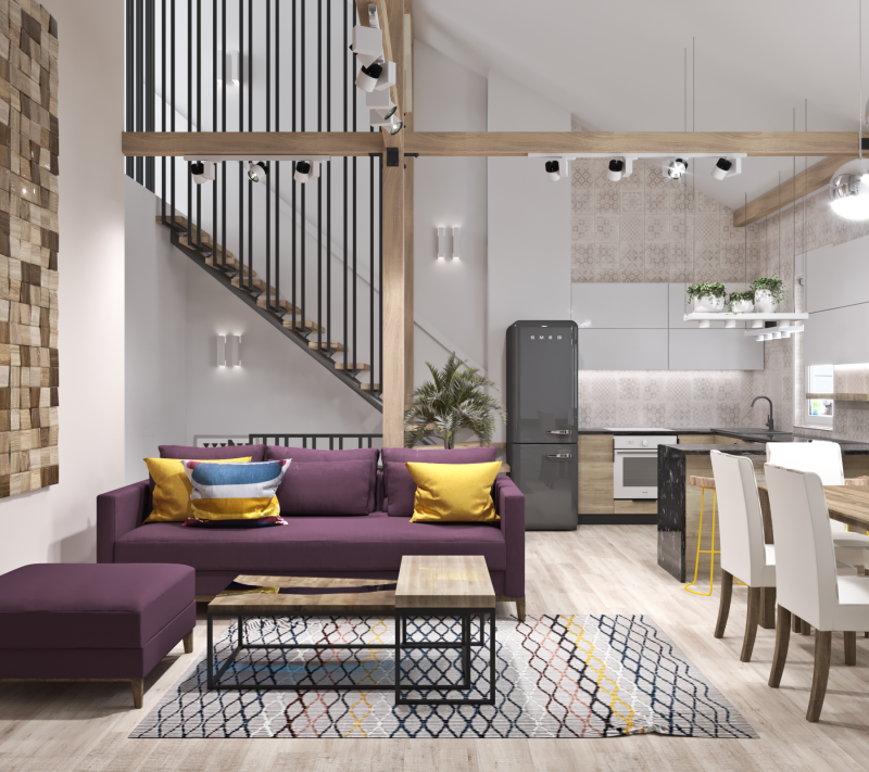 Проект кухни-гостиной в загородном доме Проект кухни-гостиной в загородном доме