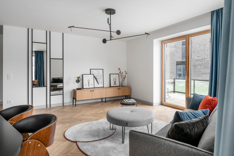 Преобладающие серые оттенки в интерьере квартиры в Вильнюсе Преобладающие серые оттенки в интерьере квартиры в Вильнюсе