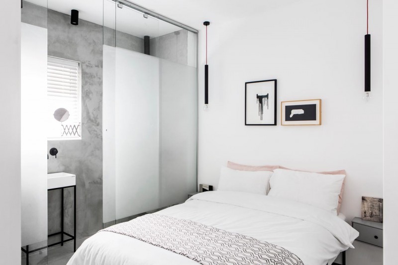 Минималистская монохромная квартира в Тель-Авиве