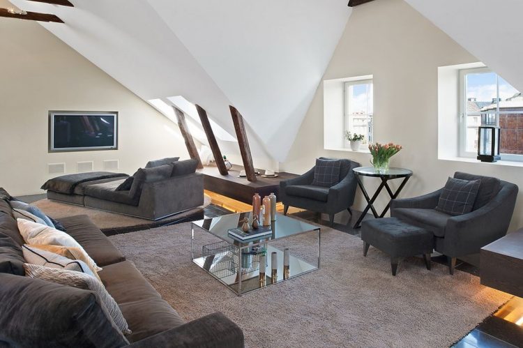 Просторная квартира-лофт в Стокгольме