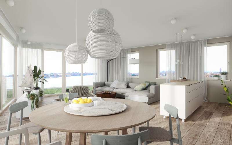 Элегантная резиденция, оформленная в светлой палитре