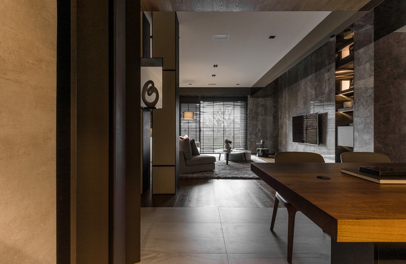 Интерьер просторной квартиры в серых тонах