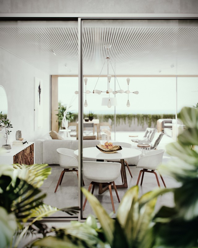 Комбинация белого цвета и природного оттенка древесины