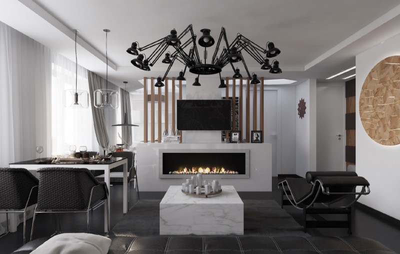 Контрастный интерьер небольших апартаментов