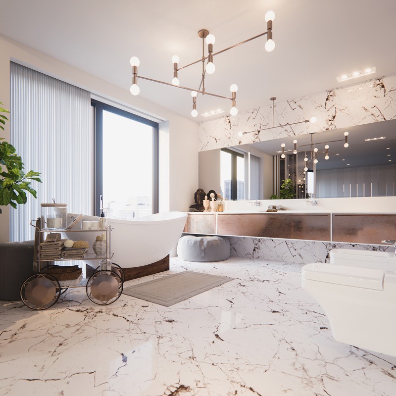 Пентхаус, оформленный в темных тонах