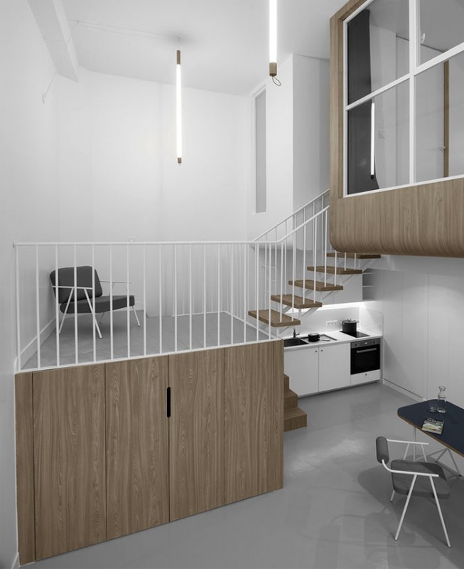 Проект двухуровневой студии в Париже