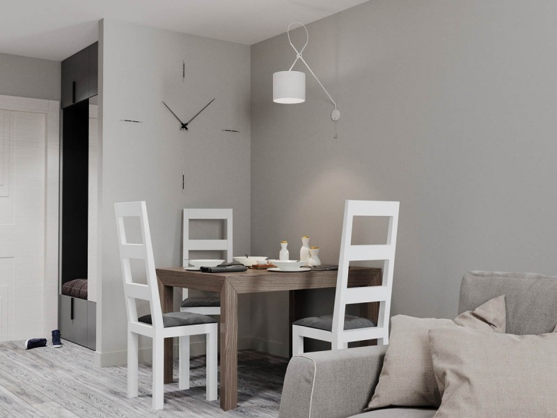 Успокаивающие оттенки серого в интерьере квартиры в Кишиневе