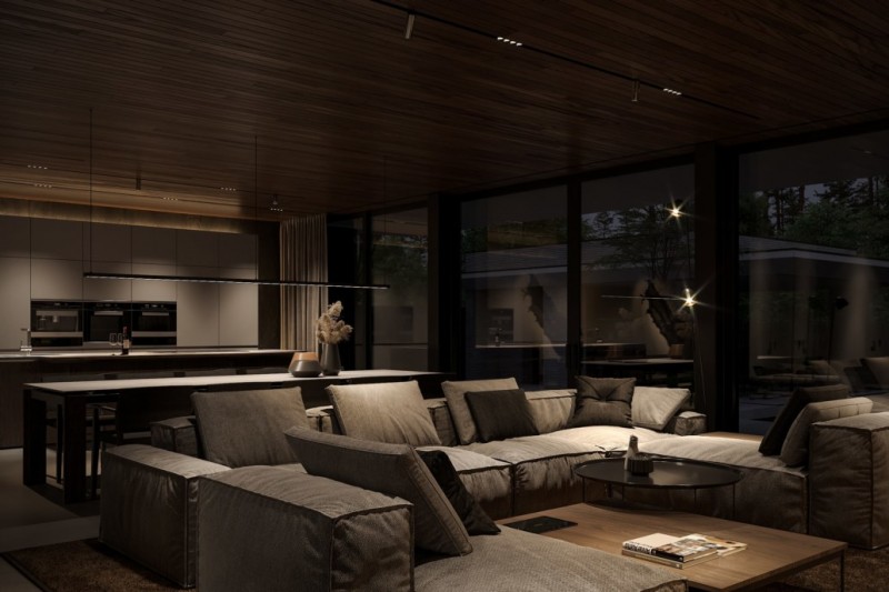 Интерьер дома, выполненный в спокойных, сдержанных тонах Интерьер дома, выполненный в спокойных, сдержанных тонах