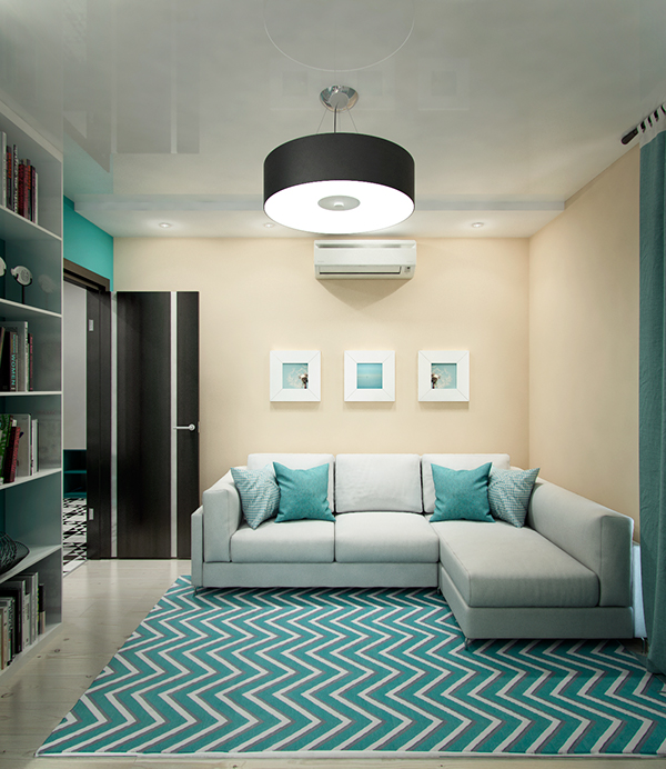 Квартира в бирюзовых тонах