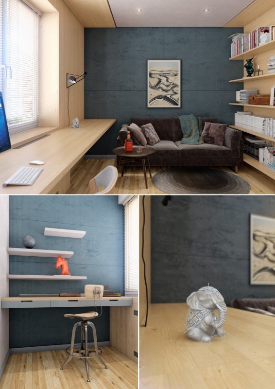 Акцент на деревянные панели в интерьере уютной квартиры