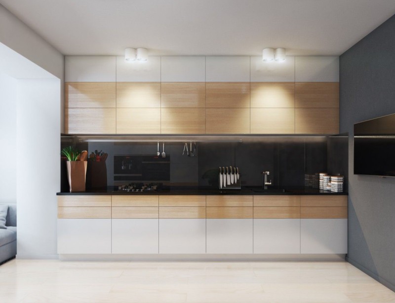 Интерьер в спокойных тонах с яркими акцентами