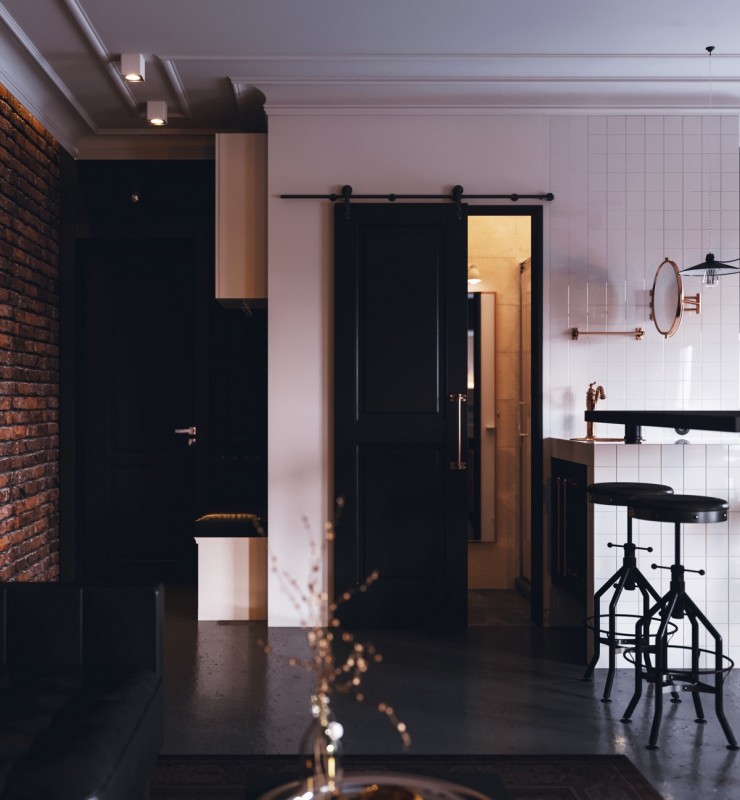 Студия в индустриальном стиле Студия в индустриальном стиле