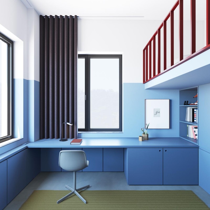 Апартаменты с открытой планировкой, оформленные в приглушенных тонах