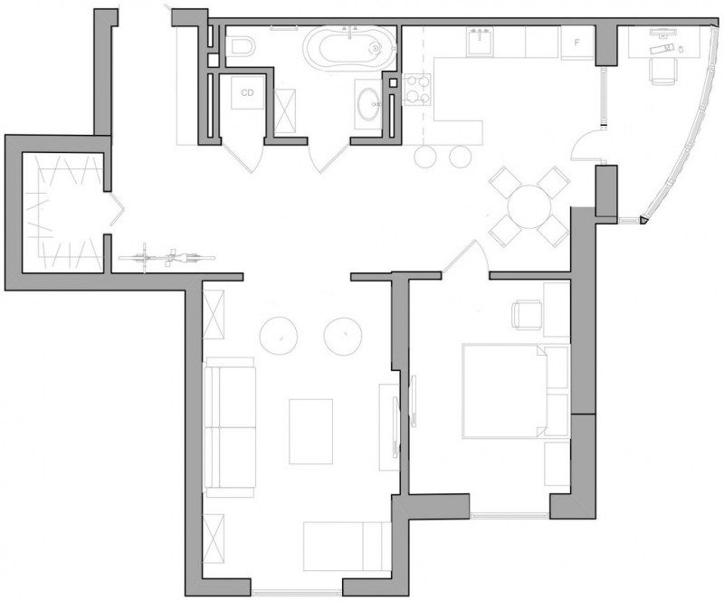 Яркая квартира для молодой пары в Киеве