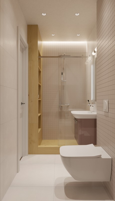 Небольшая квартира, оформленная в теплых тонах