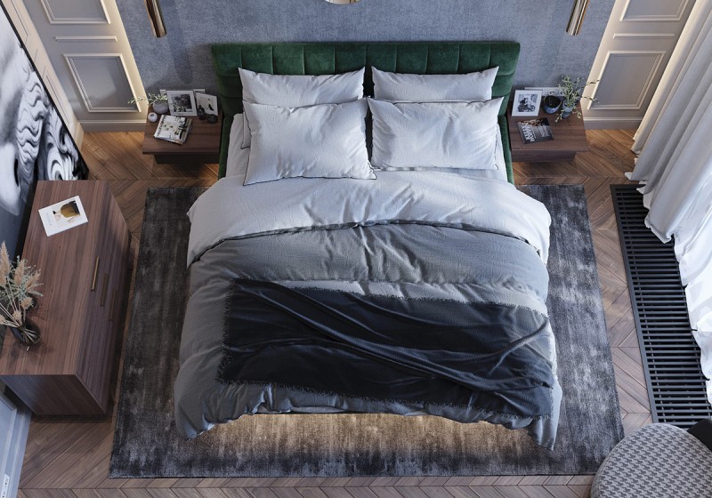 Неоклассический интерьер с акцентами кобальтового и изумрудного цветов