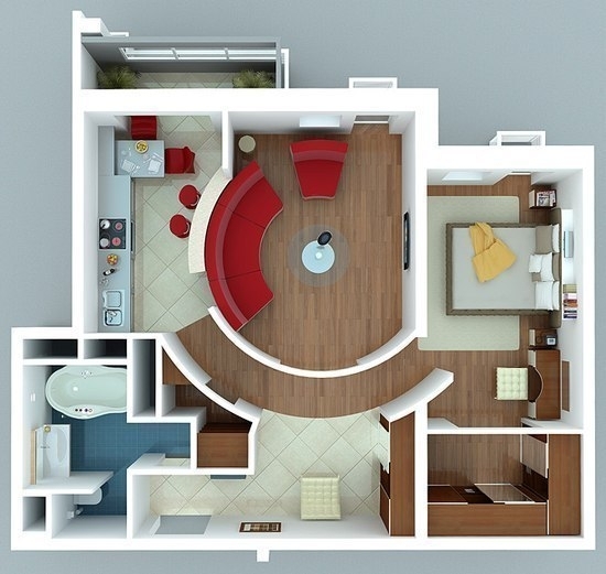 Идея перепланировки двухкомнатной квартиры