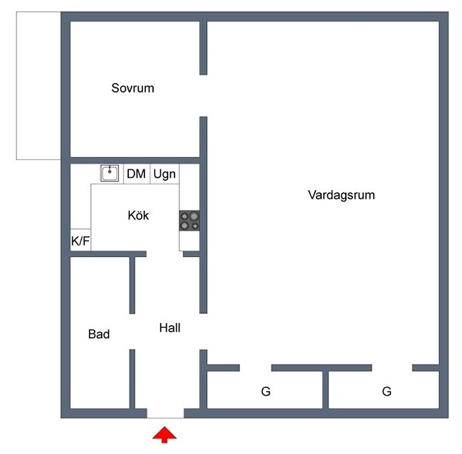 Небольшая уютная шведская квартира площадью 47 кв.м.