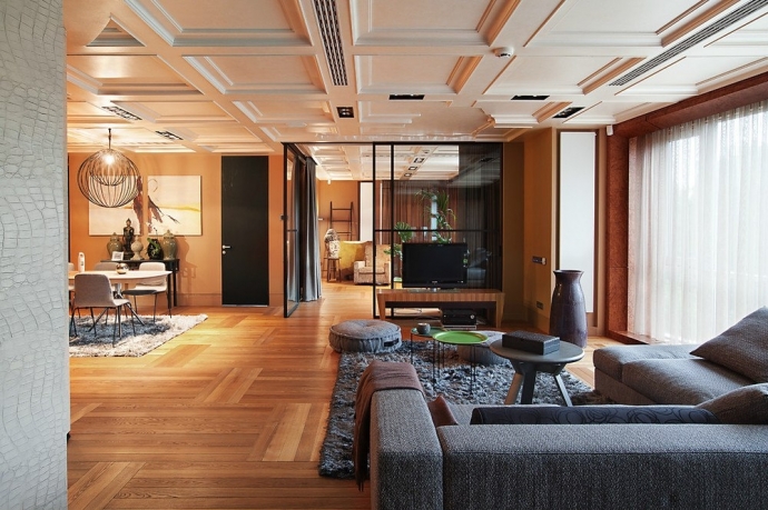 Великолепный интерьер квартиры площадью 220 кв.м. в Москве
