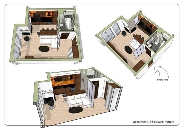 Дизайн интерьера маленькой однокомнатной квартиры