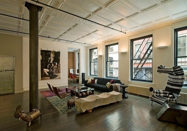 Индустриальный стиль в интерьере апартаментов, Нью-Йорк