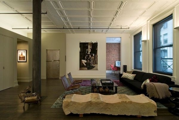 Индустриальный стиль в интерьере апартаментов, Нью-Йорк