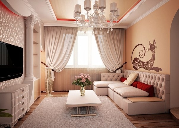 Спокойный классический дизайн интерьера небольшой двухкомнатной квартиры