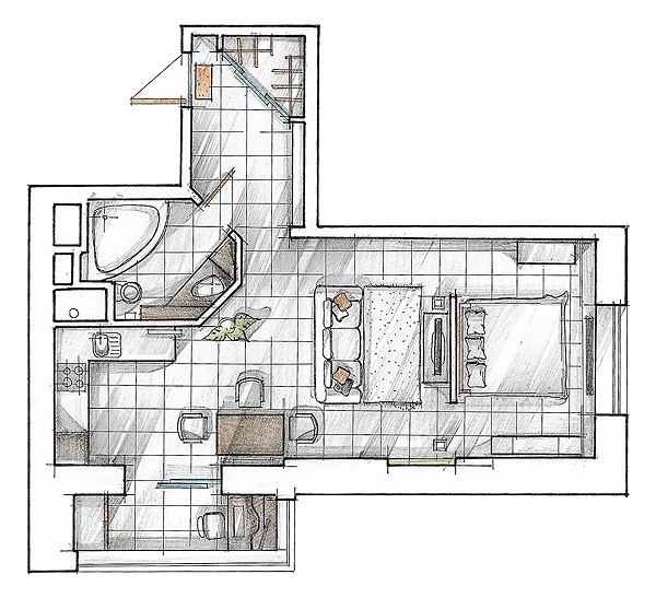 Дизайн проект однокомнатной квартиры 