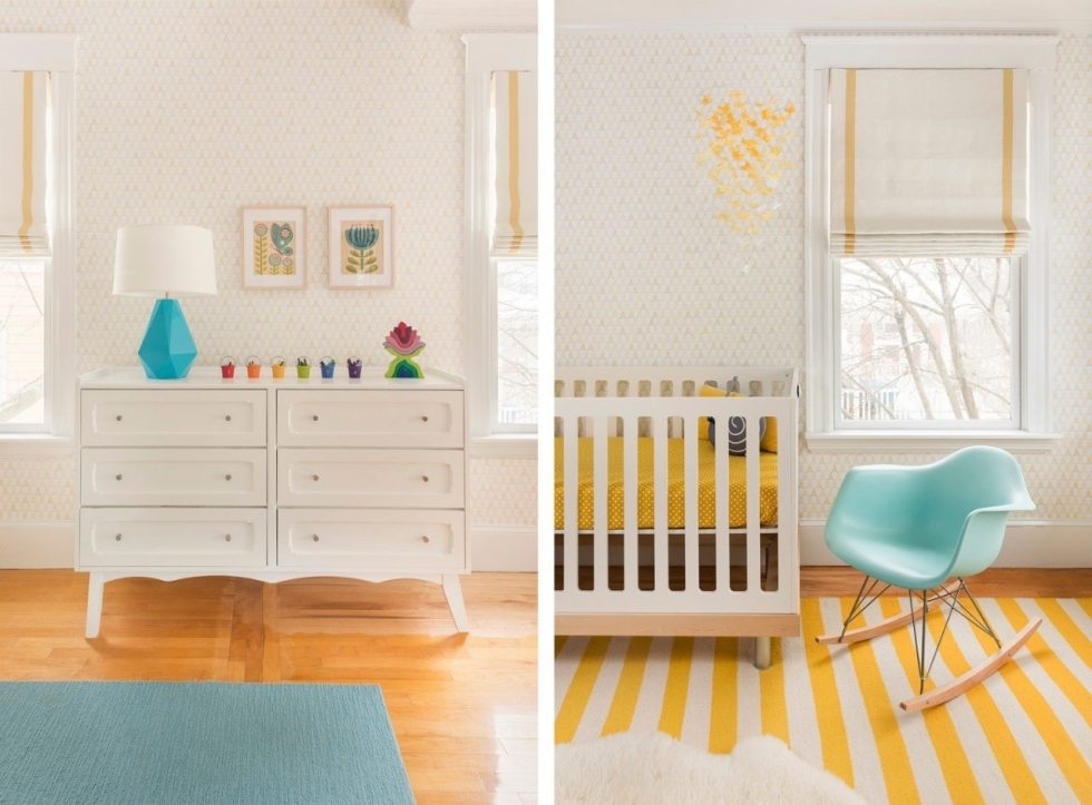 Современная, солнечная детская комната, интерьер которой разработан дизайнером Amanda Reid (Mandarin