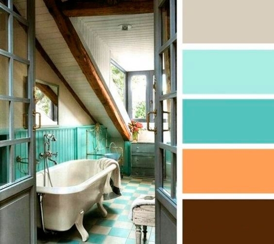 Сочетания цветов для дизайна интерьера ванной.