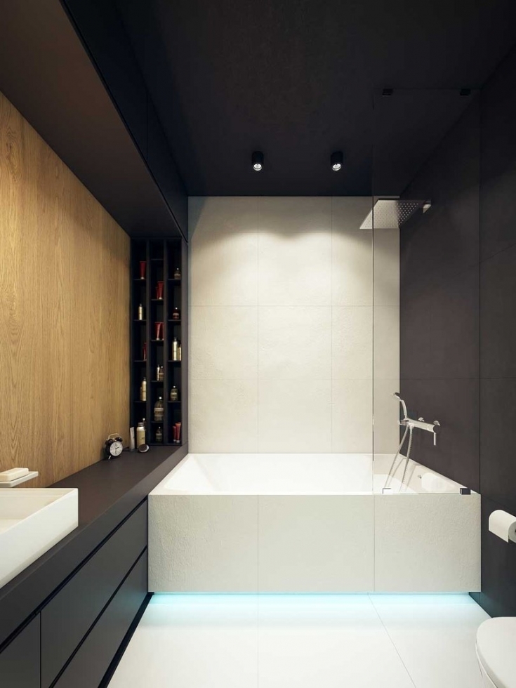 Современный дизайн ванной комнаты 6 кв.м. Лаконичный минимализм